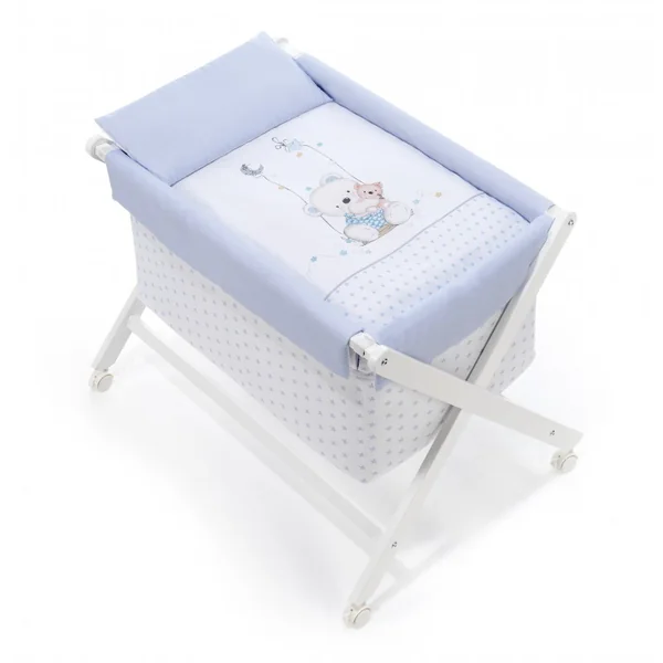 Minicuna Plegable + Vestidura (Colcha-Cojín y Protector) + Colchon + Babero de regalo