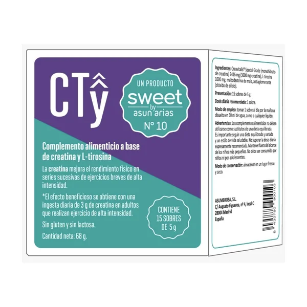 Sweet By Asun Arias N10 CTy Creatina Tirosina 15 sobres